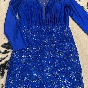 Johnathan Kayne Royal Blue Sequin Cocktail Dress